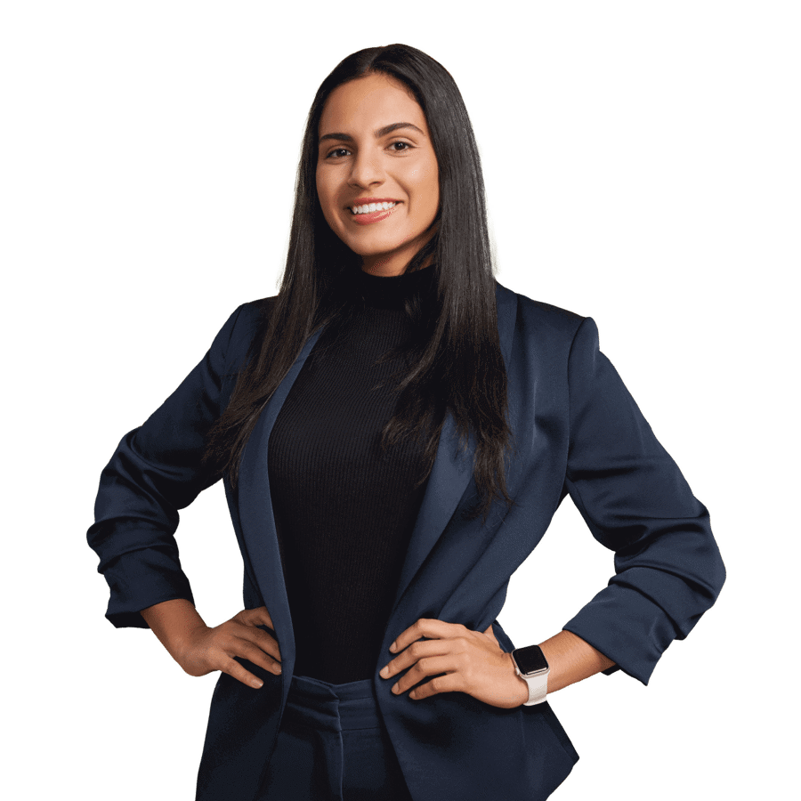 Intuitive Sales employee posing in front of transparent background
